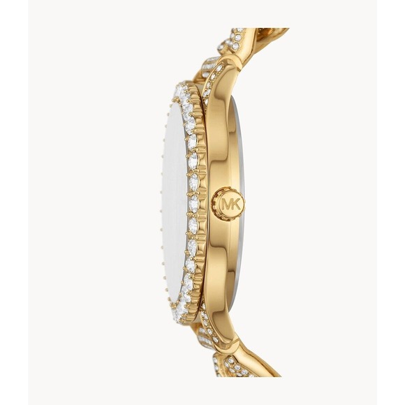 Michael Kors Women's Layton Glitz Gold Tone Stainless Steel 39mm Watch MK4653 - Picture 3 of 4